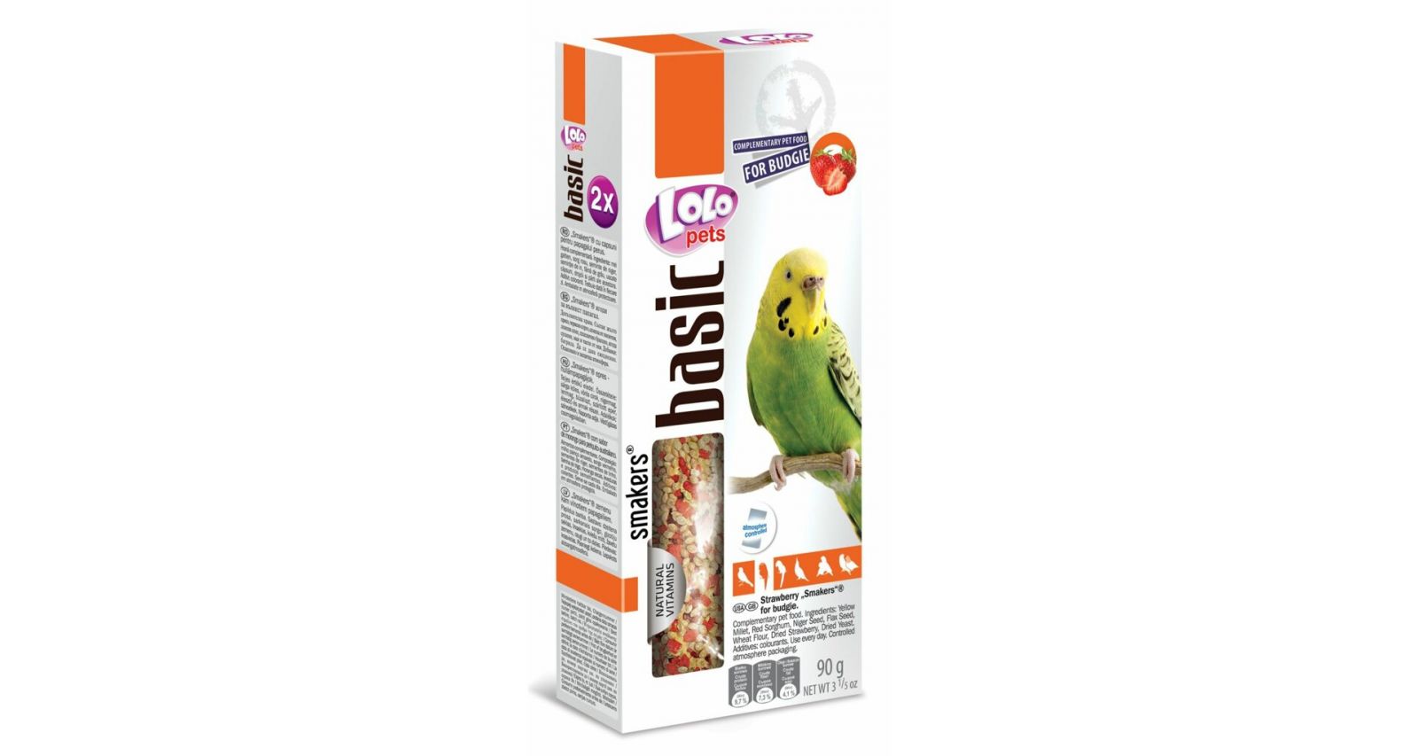 LOLO SMAKERS 2 klasy jahodové pro andulky 90 g