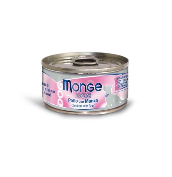 MONGE DOG NATURAL kuřecí maso s hovězím pro psy 95 g