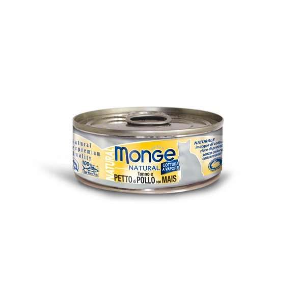 MONGE NATURAL kuřecí maso s kukuřicí pro kočky 80 g